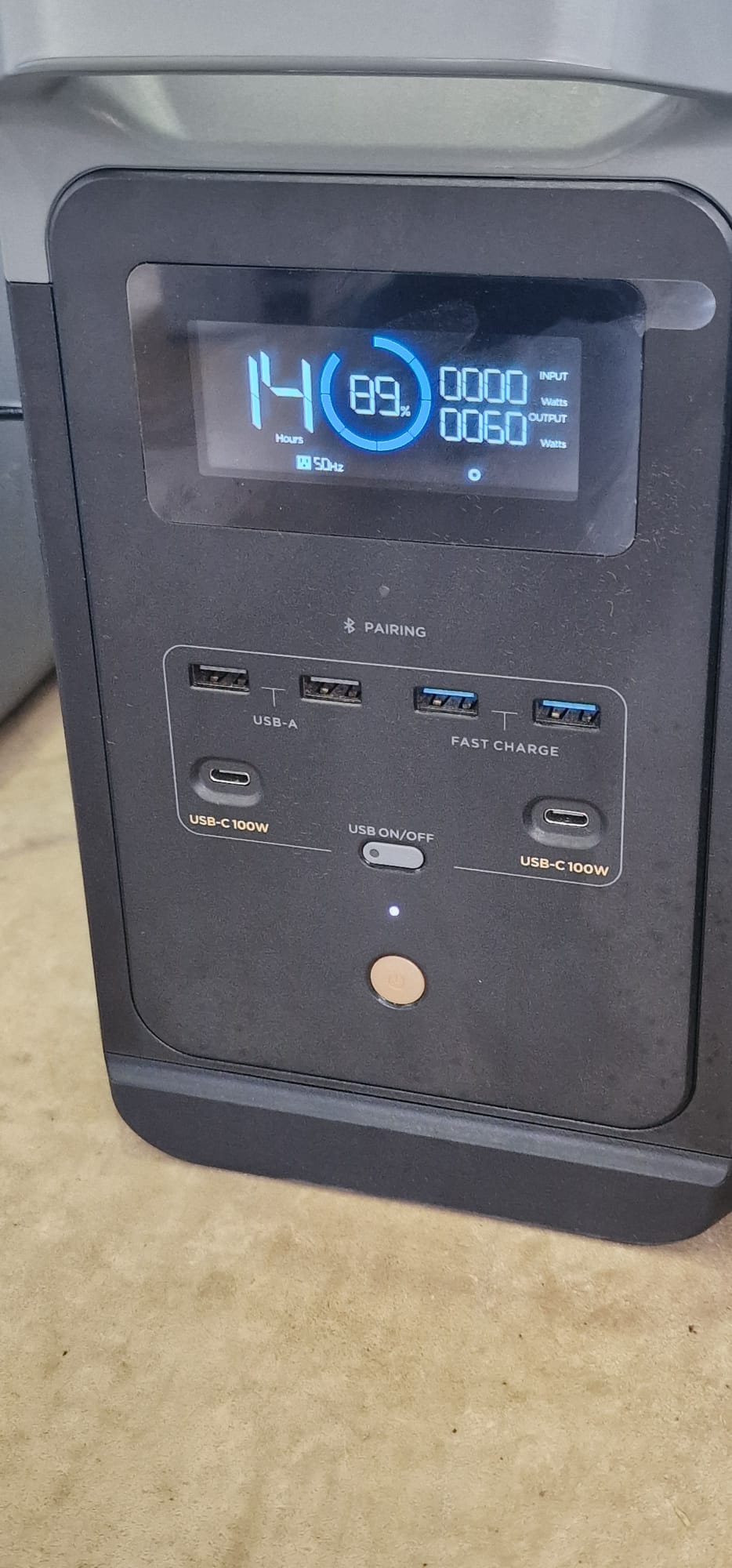 EcoFlow battery power station keeping the HTG WiFi cabin operational during generator failure at Deershed