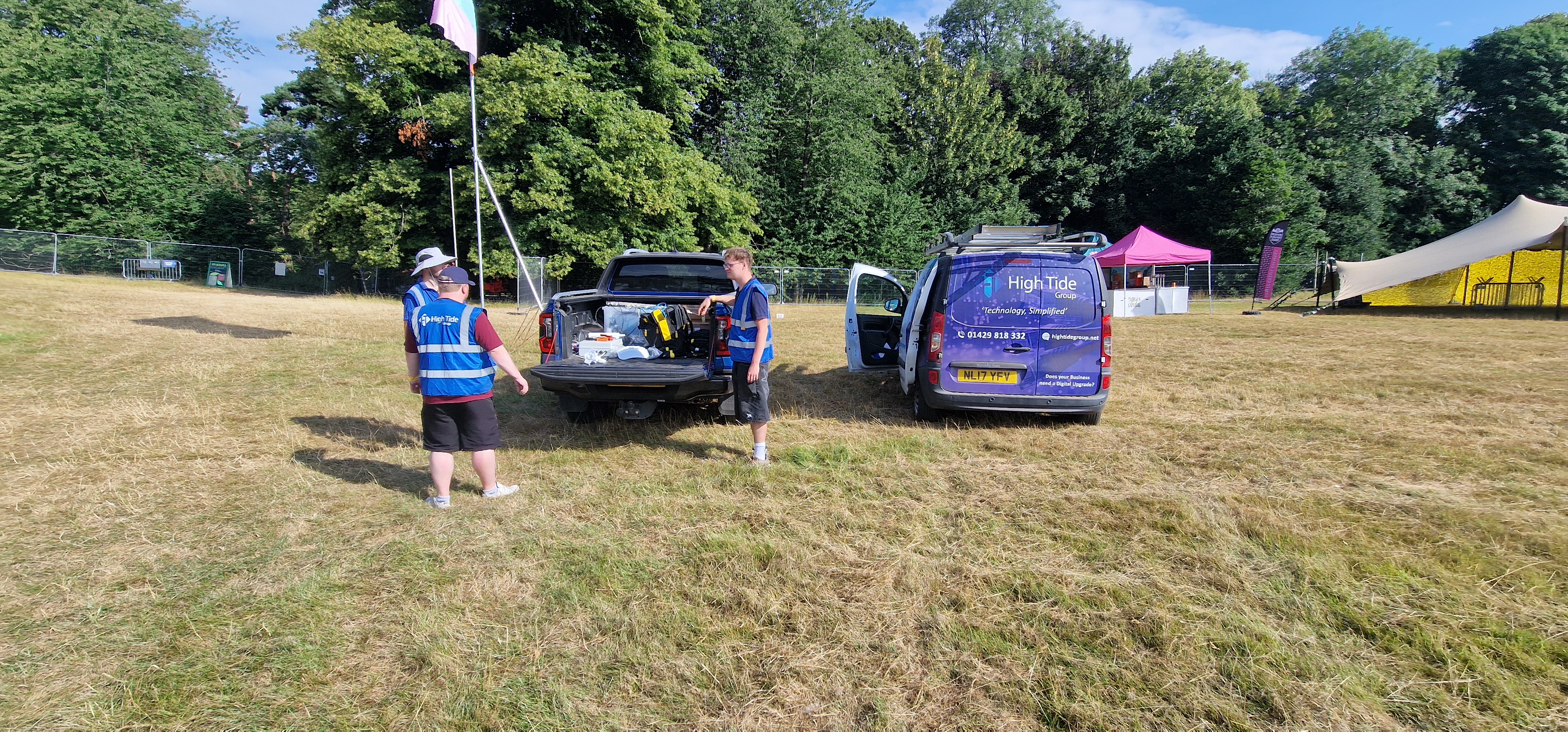 HTG team and vehicles on site at Deershed Festival 2026 during commissioning
