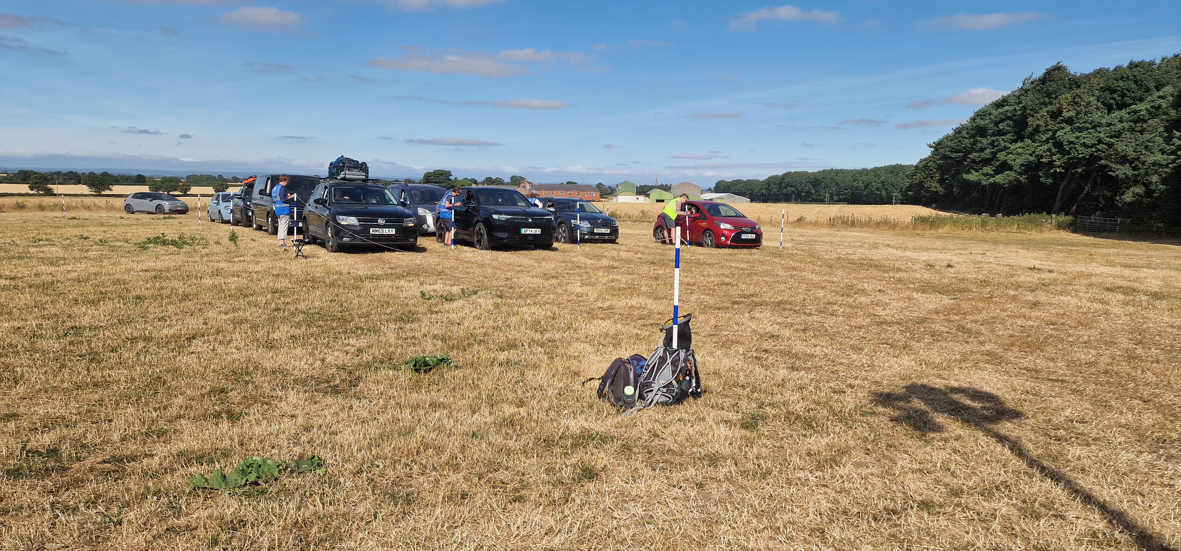 Cars arriving into the Deershed Festival car park at gate open