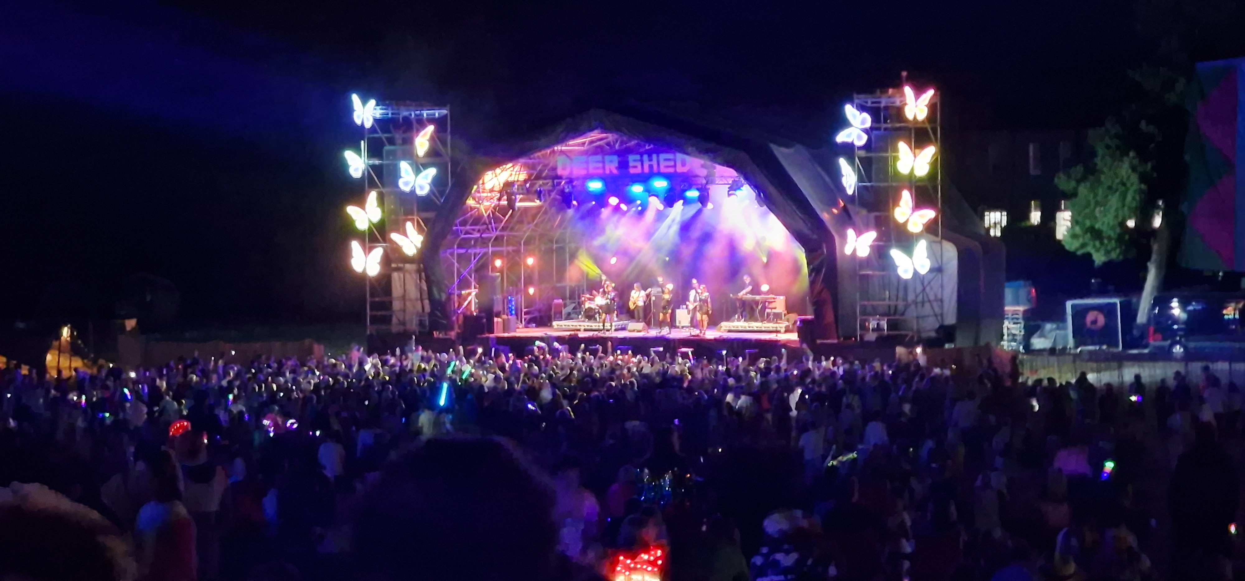 Deershed main stage full production with crowd at night